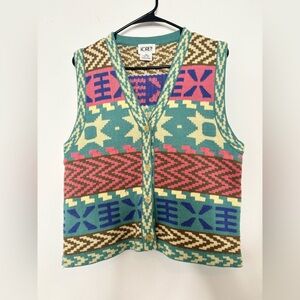 Koret Vintage Aztec Print Sweater Vest sz Medium